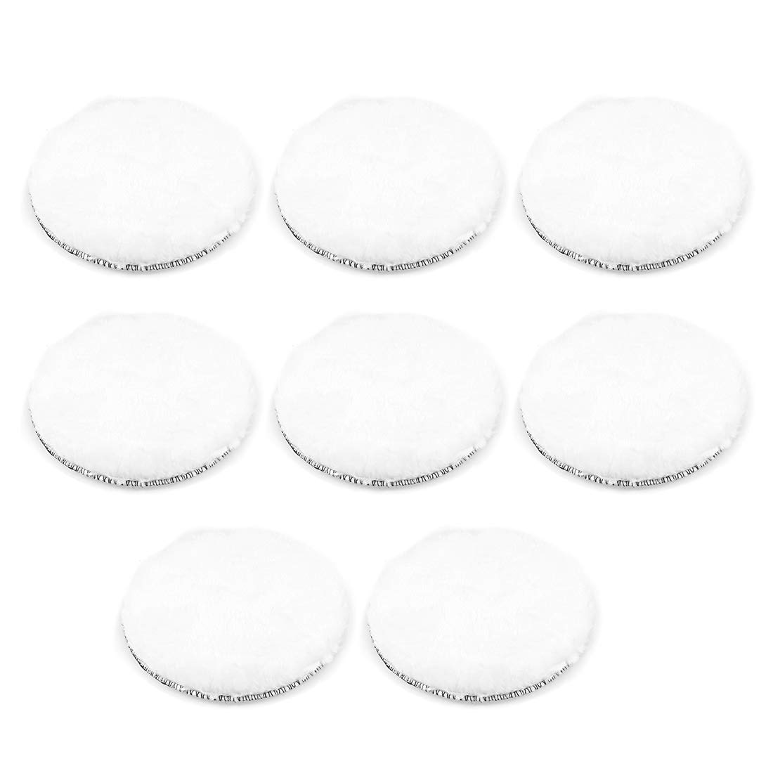 sourcing map 6" Wool Polishing Pad Hook and Loop Buffing Wheel for Orbital Polisher Buffer 8 Pcs