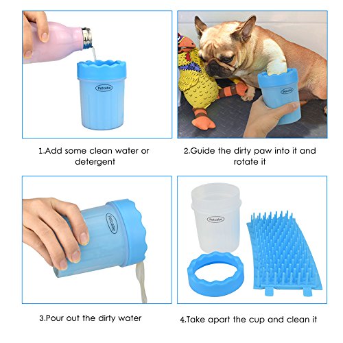 Petcabe Portable Dog Paw Cleaner Pet Cleaning Brush Cup Dog Foot