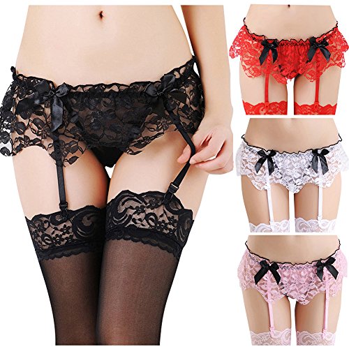 Adulove Garter Belt, Women's 4-Pack Suspender Belt Set with Straps and Clips for Stockings - Thumbnail 7
