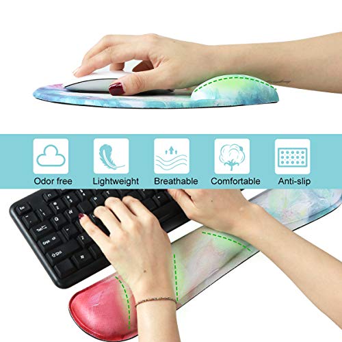 image for Anyshock Keyboard Wrist Rest Pad Set and Mouse Pad with Wrist Support 
