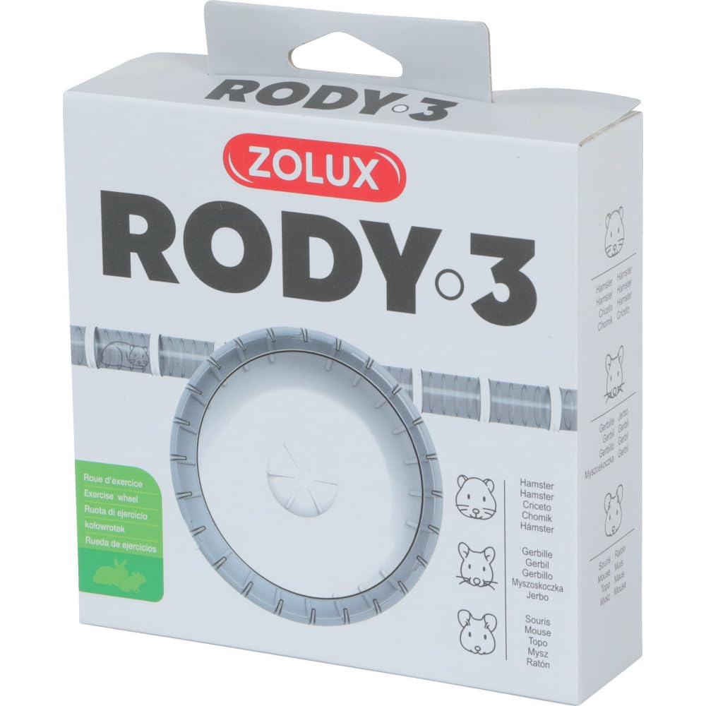 Zolux Rody3 Silent Exercise Wheel, White, Small Animals, Rodents, Beads, Rabbits, Compatible with All Cages