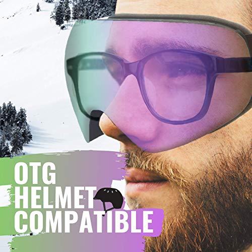 devembr OTG Ski Goggles PRO, Snowboard Goggles Anti-Fog, Magnet Interchangeable Lens, UV Protection, Helmet Compatible for Men & Women, Snow Goggles with Hard Case, Skiing Snowmobile Skating, VLT 16%