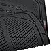 MotorTrend MT-754-BK Heavy Duty Rubber Floor Mats - Odorless - All Weather Protection - Semi Custom Fit (Matte Black) 4 Pack