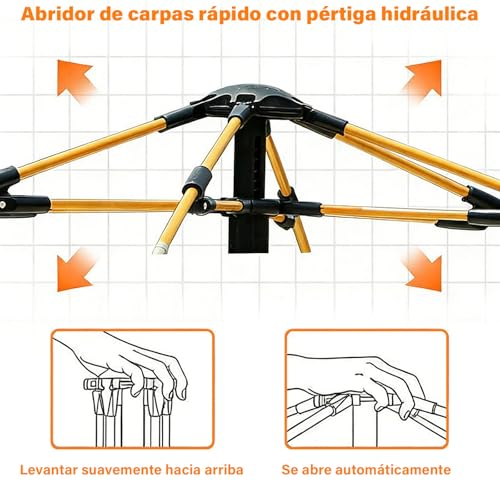 lemonsea Casa de Campaña 4 Personas, Tienda de Campaña Impermeable Ligera, Montaje Rápido Automática con 2 Puertas Ventiladas e Incluye Bolsa Transporte para Camping, Enderismo y Picnic (Blanco Roto)