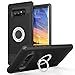 Galaxy Note 8 Case with Ring Kickstand Armor Dual Layer Silicone Rubber Hybrid Durable Shockproof Bumper Protective Anti-Scratch Impact Heavy Duty Cover (2017) (Black)