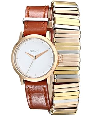 Women's A4031749 Kenzi Metal and Leather-Strap Wrap Watch