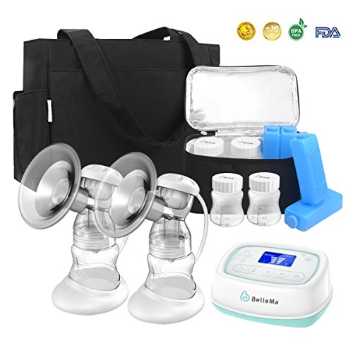 Electric Breast Pump with Tote, BelleMa S3 Pro Real Hospital Grade Double Breast Pump 2-motor, L/R Pumps Separate Control, 9 Suction Levels, Li-battery Memory Silent Breast Pump for Office/Home/Travel - Thumbnail 7