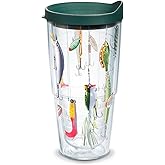Tervis Fishing Lures Made in USA Double Walled Insulated Tumbler Travel Cup Keeps Drinks Cold & Hot, 24oz, Classic