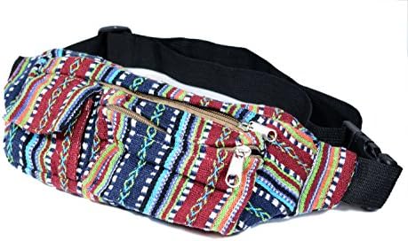 Tribal Woven Fabric Money Belt Fanny Pack (No 10)