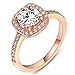 Winter.Z Womens Jewelry Circular Bead Square Ring Diamond Rose Gold Ring Wedding