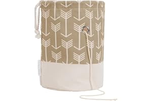 TOGETRUE Yarn Bag, Small Knitting Crochet Bag, Portable Yarn Storage Bags Organizer for Crocheting Project, Store Skein Ball, Short Knitting Needle (Khaki)