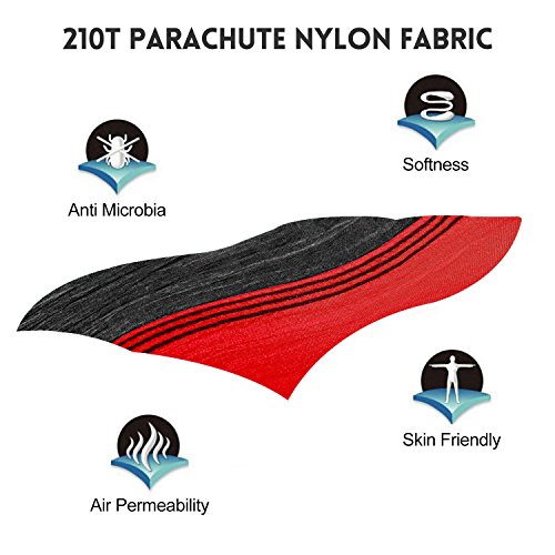 FARLAND Outdoor Camping Hammock - Portable Anti-Fade Nylon Double Hammock with 2 Piece 16 Loop Straps Parachute Lightweight Hammock for Hiking Backpacking