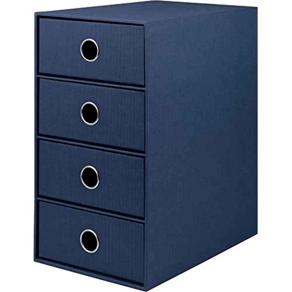 Rössler Soho 4 Drawer Filing Storage Box - Navy Blue