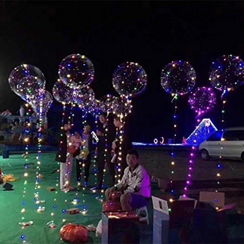20inch LED Balloon,Tuscom Luminous Transparent Round Bubble Decoration Party Wedding Anniversary Celebrations Xmas Christmas Decor (Multicolor)