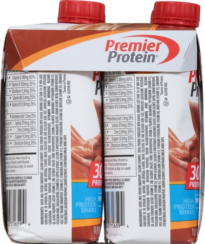 PREMIER PROTEIN SHAKE, CHOCOLATE PEANUT BUTTER, 30G PROTEIN, NO ADDED SUGAR, 24 VITAMINS & MINERALS TO SUPPORT IMMUNE HEALTH, 11 FL OZ, 4 PACK (PACKAGING MAY VARY)