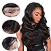 ISEE Human Hair Wigs Body Wave 14 Inch 10A Brazilian Hair Wig 180% Density 13X4 Lace Frontal Wig For Women Pre Plucked With Baby Hair Natural Hairline Natural Color