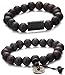 Jstyle 2 Pcs 11mm Wood Bead Bracelet for Men Women Tibetan Buddhist Prayer Link Cool