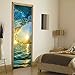Fymural Door Wall Mural Wallpaper Stickers--Ocean Wave Vinyl Removable 3D Decals 30.3x78.7