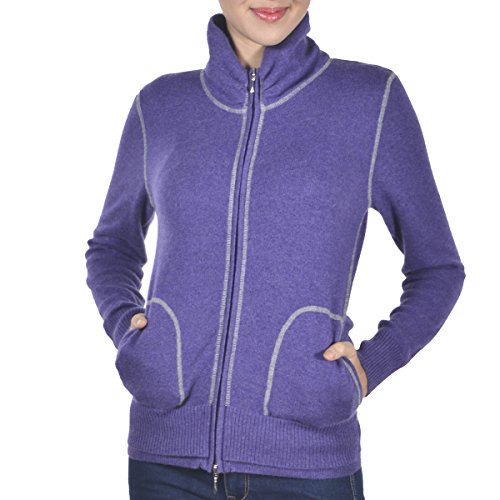 100% CASHMERE SPORTY FULL ZIP SWEATER. MADE IN ITALY. L08