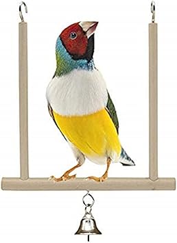 Amazon バードトイ スウィング 鳥 オウム インコ 文鳥 ブランコ おもちゃ ケージ 鈴付き ベル ストレス解消 木製 ハンドメイド 噛む玩具 吊り上げ式 バランス練習 運動不足 休み場所 遊び ケージ飾り 止まり木 Dytinin 飼育ケージ 通販