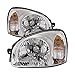 HEADLIGHTSDEPOT Chrome Housing Halogen Headlights Compatible With Hyundai Santa Fe 2003-2006 Build Date: 7/14/2003-2006 Includes Left Driver and Right Passenger Side Headlamps