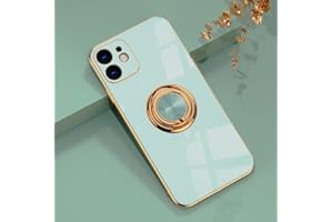 EYZUTAK Electroplated Magnetic Ring Holder Case, 360 Degree with Rotation Metal Finger Ring Holder Magnet Car Holder Soft Sil