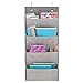 mDesign Soft Fabric Wall Mount/Over Door Hanging Storage Organizer - 4 Large Cascading Pockets - Holds Office Supplies, Planners, File Folders, Notebooks - Textured Print, 2 Pack - Gray