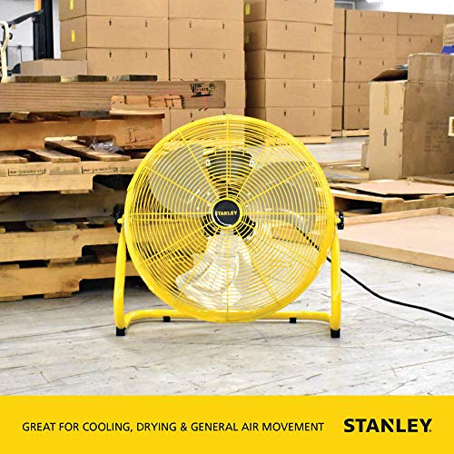 Stanley 16 Inch Industrial High Velocity Floor Fan Use for Shop, Garage or Warehouse, All