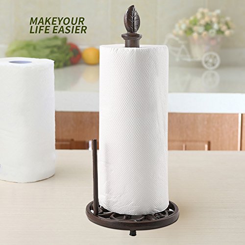 Vintage Metal Paper Towel Holder Cast Iron Roll Paper Towel Stand for