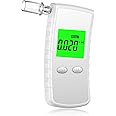 Breathalyzer,Professional-Grade Alcohol Breathalyzer Tester with LCD Display,High-Accuracy Professional Alcohol Tester with 10 Mouthpieces,Portable Alcohol Tester for Home and Party Use (White)