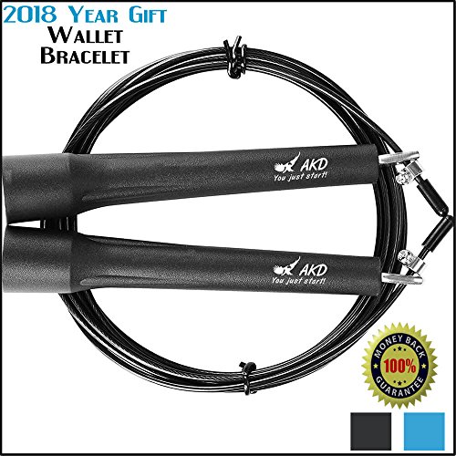 JUMP ROPE PREMIUM QUALITY - BEST FOR BOXING MMA FITNESS TRAINING SPEED ADJUSTABLE SKIPPING JUMP ROPE WORKOUT SPEED JUMPING