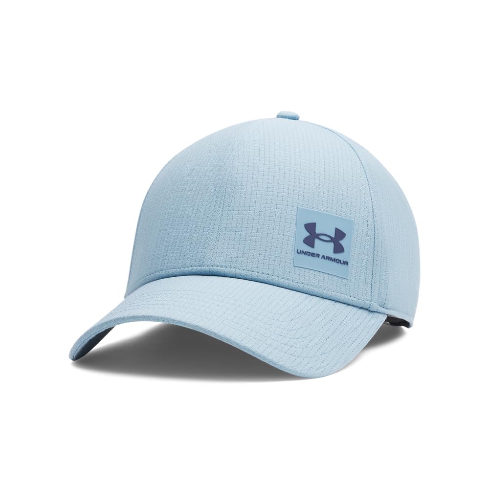 Under Armour Men's Iso-Chill ArmourVent Adjustable Hat, (418) Blue Smoke / / Washed Navy, One Size Fits Most Image