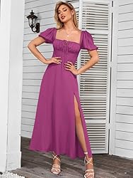 KUTUMAI Women's Summer Off Shoulder Maxi Dress Puff