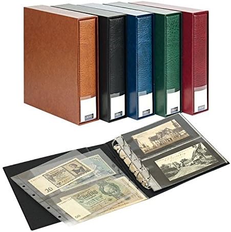 PUBLICA M Album for collections [Lindner 3532BN] for up to 80 Banknotes/Postcards, Colour: blue