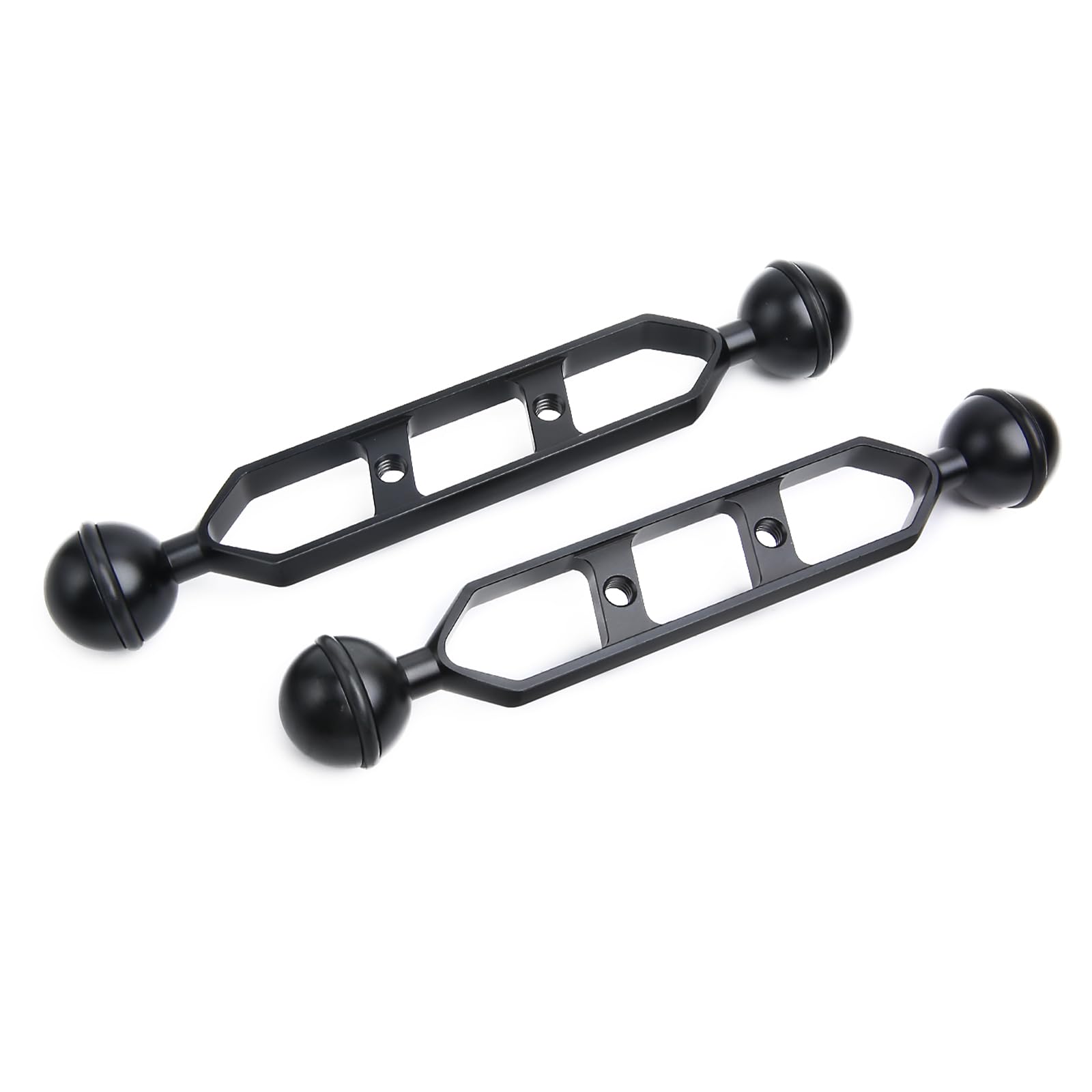 LetonPower Black 7" Underwater Aluminum Alloy Extension Arm (2-Pack) - Dual Ball System with 1" Head Connector, Waterproof & Rustproof for Diving Camera Tray/Strobe/Video Light, Scuba Photography Gear — image 1