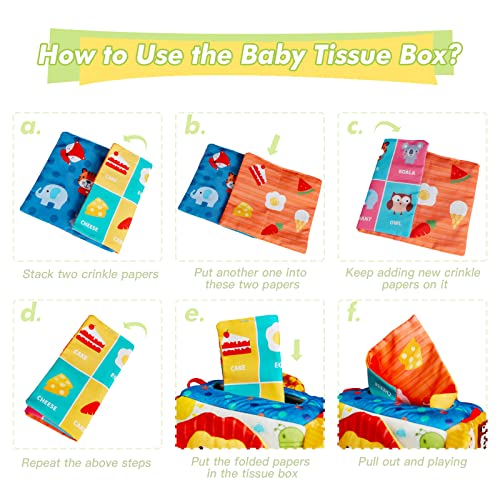 Eners Baby Tissue Box Toy Montessori, Sensory Tissue Box Toys for