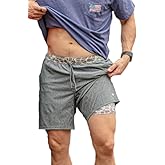 Burlebo Men's Athletic Workout 5.5" Inseam Shorts with Built-in Liner