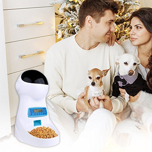 Iseebiz Automatic Cat Feeder 3l Pet Food Dispenser Feeder For