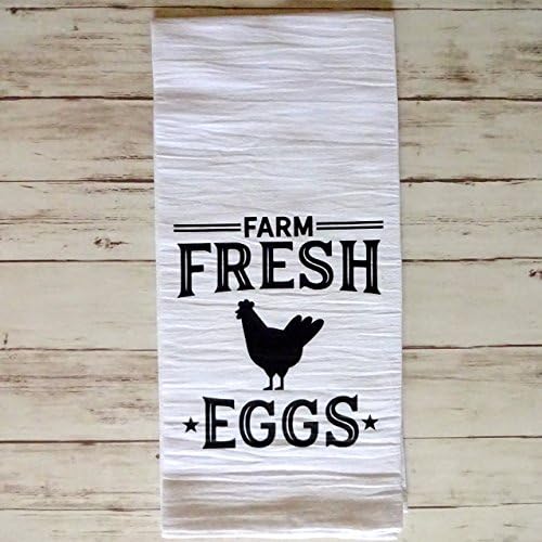 Flour Sack, Tea Kitchen Towel - Farm Fresh Eggs - Chicken