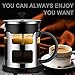French Press Coffee Maker, FlatLED Coffee/Tea Maker, 304 Grade Stainless Steel Filter, 3 Level Filtration System, Heat Resistant High Borosilicate Glass, Protecting Black Base & handle (20 oz)