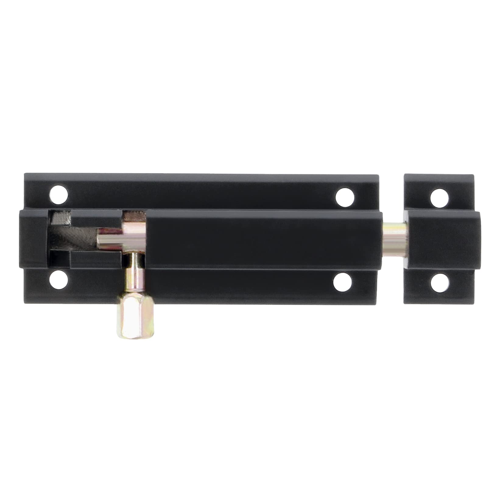 Amig - Surface-Mounted Bolt | 150 x 30 mm | Suitable for Wooden Passage Doors | Square Edges | Latch for Bathroom, Bedroom, or Office | Security Bolt | Black Aluminium — image 1