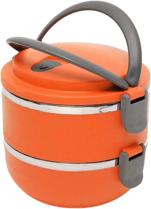 LANGMAN Insulated Lunch Box Double Layer Stainless Steel Vacuum Lunch Box Bento 1800ML