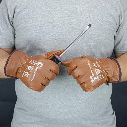 West Chester KS993KOA Goat Work Gloves – Brown, Large, in