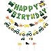 TiiMi Party Green Tractor Happy Birthday Banner Tractor Garland Banner Tractor Cake Toppers for Tractor/Farm / John Deere Themed Birthday Party Supplies Decorations