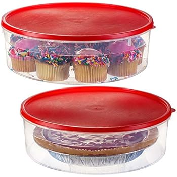 2 Pack - Zilpoo Plastic Round Food Storage Containers with Lid, 10.5