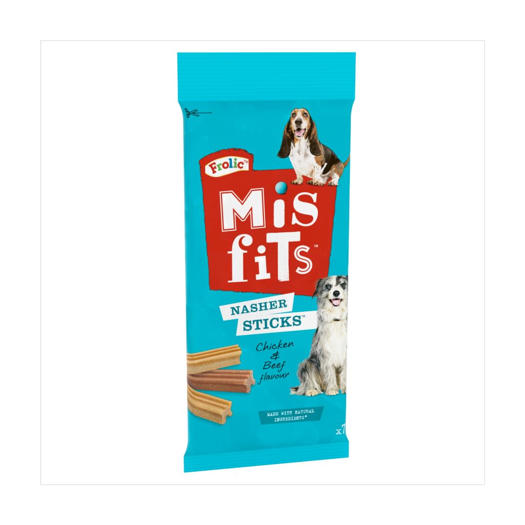 Misfits Nasher Treats Sticks for Dogs, Chicken and Beef, 175g