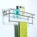 Alise Bathroom Glass Shelf Wall Mounted, Tempered Glass Bathroom Shelf with Towel Bar, SUS304 Stainless Steel Modern Floating Shelf, Brushed Nickel, 20 inch