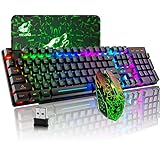Wieless Gaming Keyboard and Mouse Combo Rainbow