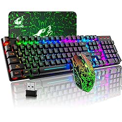 Wieless Gaming Keyboard and Mouse Combo Rainbow