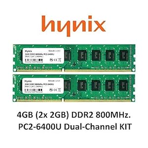Hynix 4GB Dual Channel KIT (2X 2GB) DDR2 800Mhz PC2-6400 (240 pin) PC werkgeheugen RAM Memory 3rd DIMM